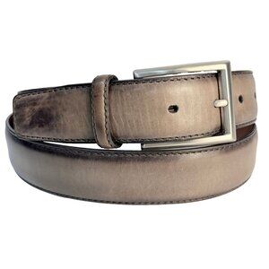 Magnanni Men’s Leather Gray Dress Belt Size 36 Made in Spain 1104 Burnished